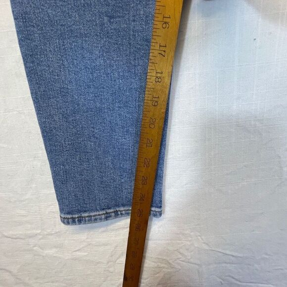 RE/DONE Blue Cotton Blend 90s Denim Button Fly High Rise Ankle Crop Jean Size 29 - Picture 7 of 9